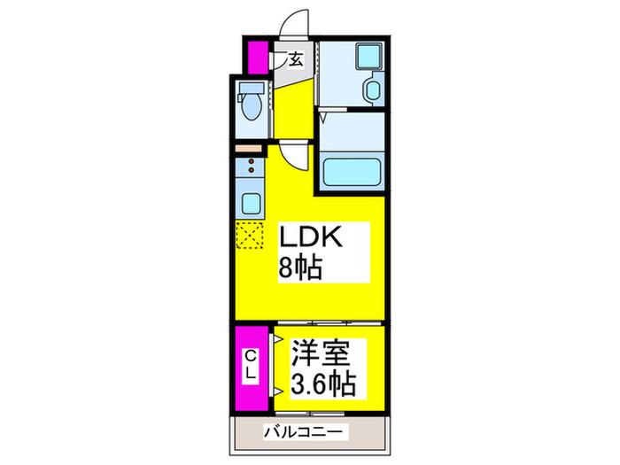 フィアスコート北助松I(1LDK/2階)の間取り写真