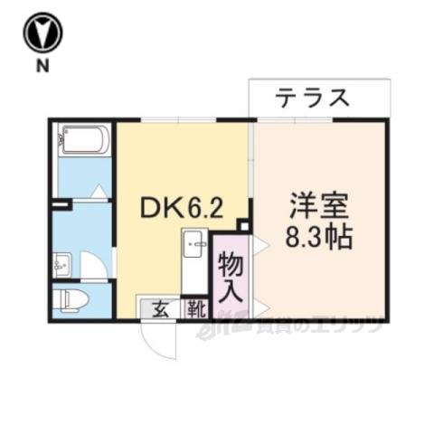 リバティますが(1DK/1階)の間取り写真