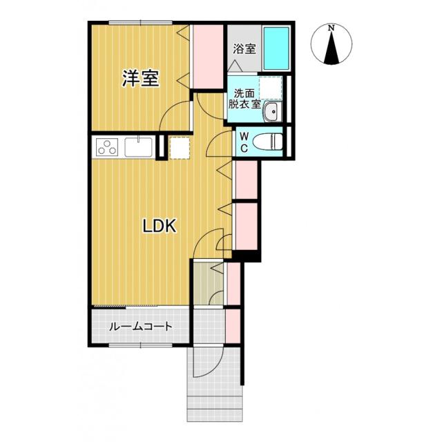 レトア荒楯B(1LDK/1階)の間取り写真