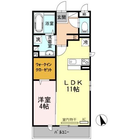 エリタージュ(1LDK/3階)の間取り写真
