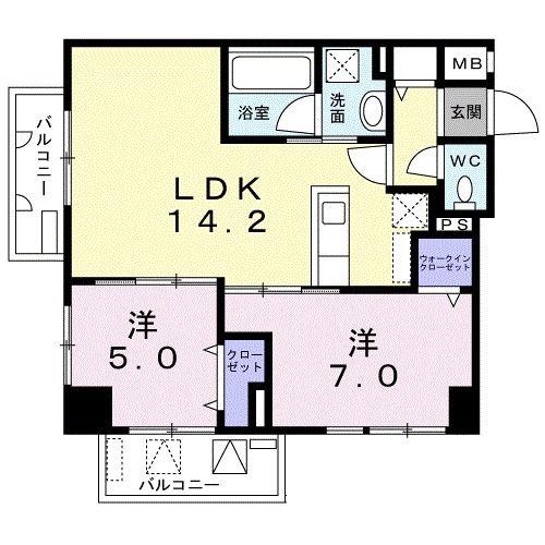 グラン・メゾンK(2LDK/3階)の間取り写真