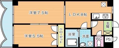 ロイヤルエレガンス(2LDK/12階)の間取り写真