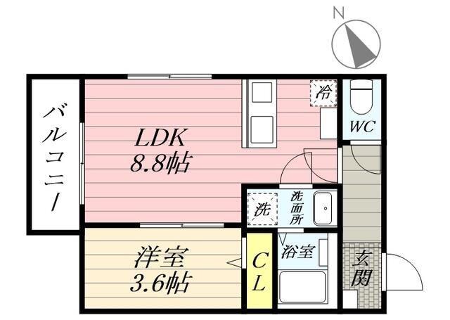 BEST STAGE 中神町 Ⅰ(1LDK/1階)の間取り写真