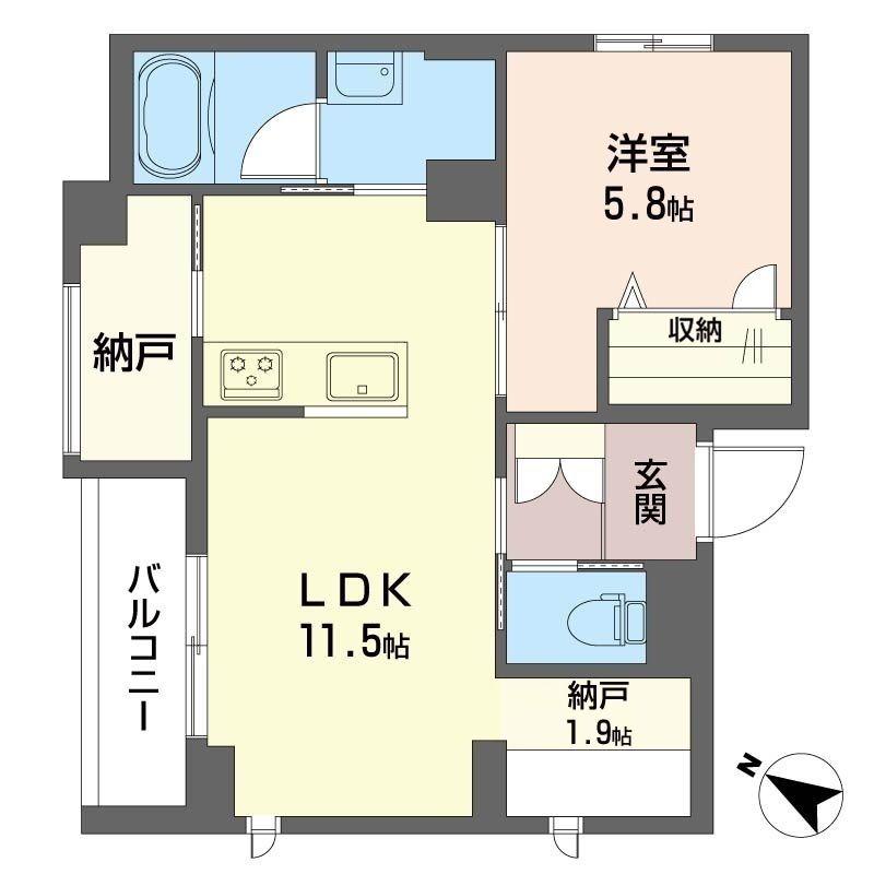 KSレジデンス参宮橋(1SLDK/2階)の間取り写真