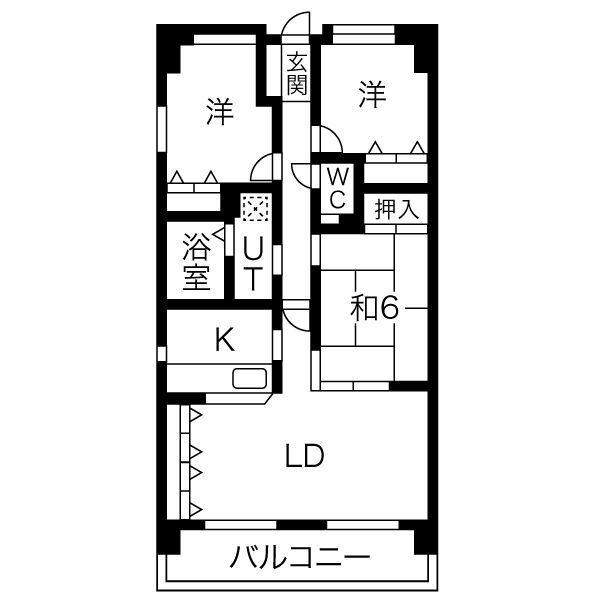 ダイナース御幸弐番館(3LDK/8階)の間取り写真