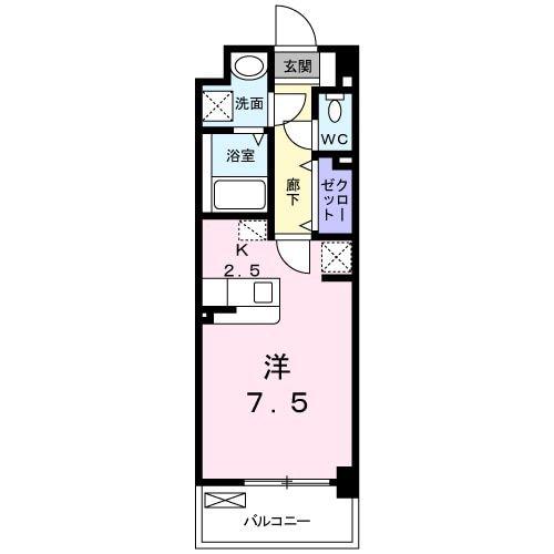 オリージャ ビルディング(1K/6階)の間取り写真