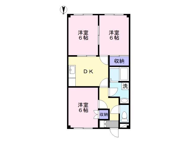 セルアーモ春日部(3DK/1階)の間取り写真