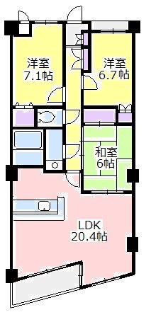フィールド・サン(3LDK/3階)の間取り写真