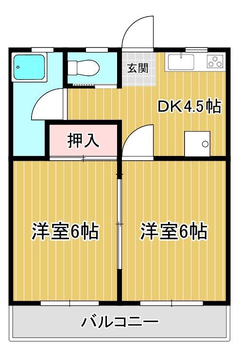 UENO COOPERAS(2DK/2階)の間取り写真