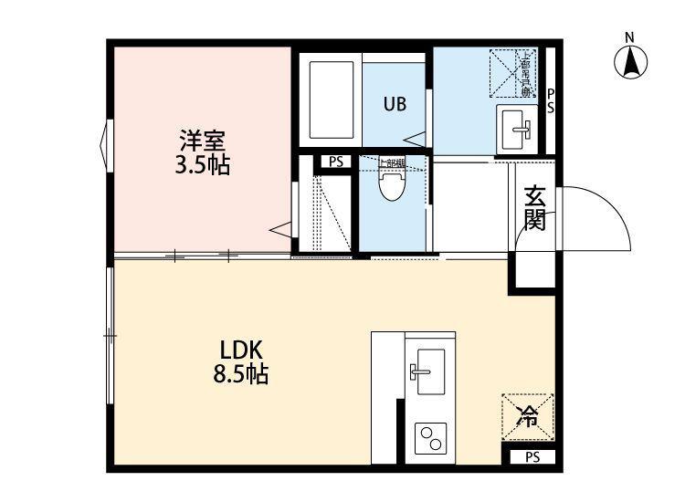 ROBOT HOME 東綾瀬(1LDK/2階)の間取り写真