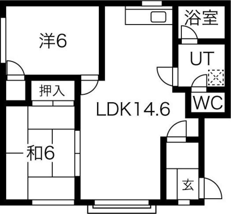 クローバーハイツ(2LDK/2階)の間取り写真