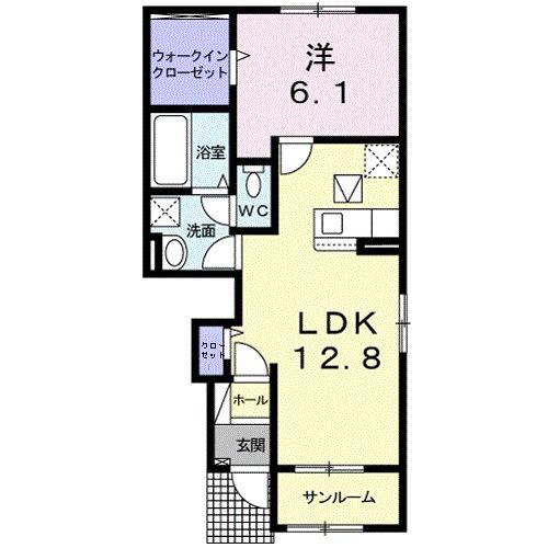 カーサ ベル(1LDK/1階)の間取り写真