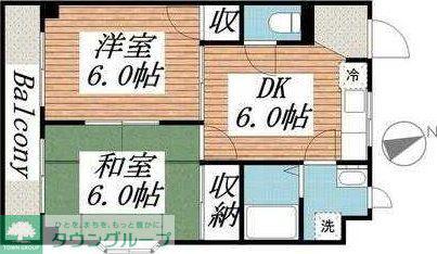 ヤポーネ長瀬(2DK/1階)の間取り写真