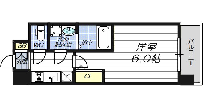 ファステート大阪ヒョードル(1K/10階)の間取り写真