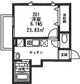ブリッツ M(1K/2階)の間取り写真