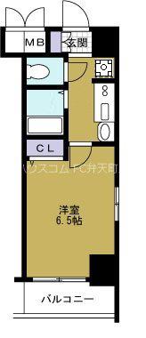 EC大阪ベイエリア(1K/7階)の間取り写真