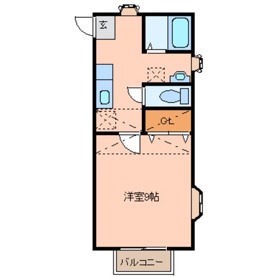 アイボリー(1K/1階)の間取り写真
