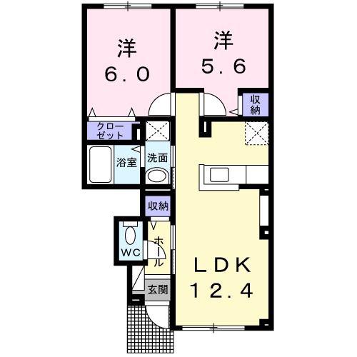 K&MIII(2LDK/1階)の間取り写真