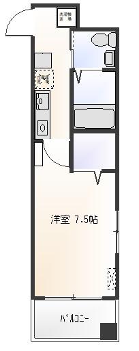 アコール千曲(1K/9階)の間取り写真