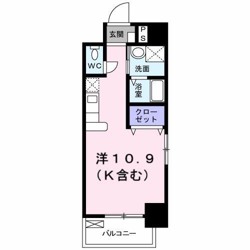 ワンダフルパレス・NI(ワンルーム/5階)の間取り写真