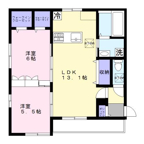 アートクレスト白幡2(2LDK/1階)の間取り写真