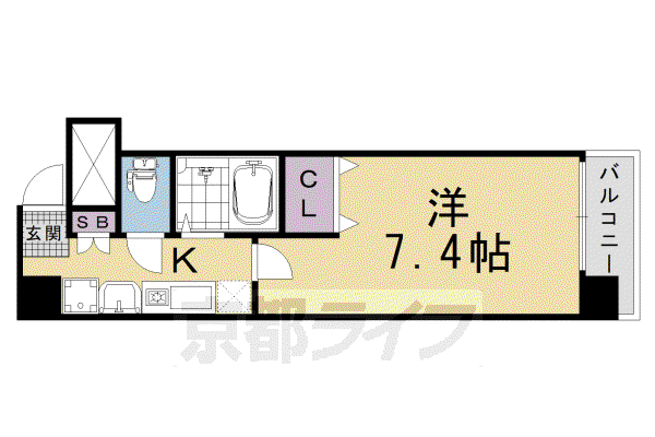 五条高倉VIVRE2(1K/5階)の間取り写真