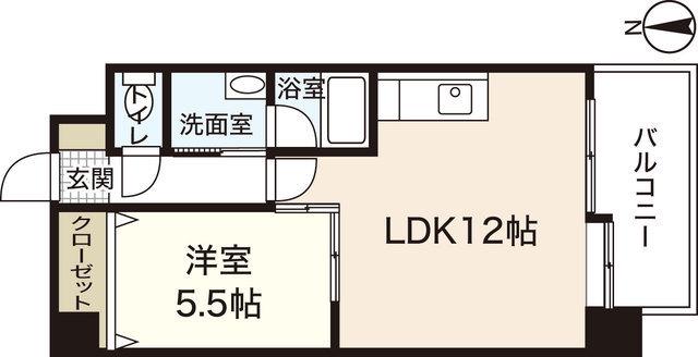 アヴニール五軒屋(1LDK/3階)の間取り写真