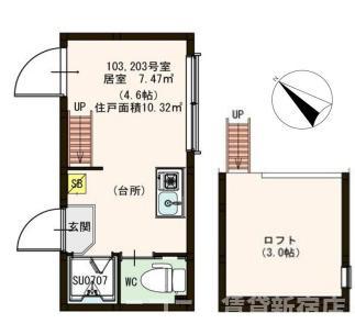 東武東上線 北池袋駅 徒歩6分 2階建 築8年(ワンルーム/2階)の間取り写真