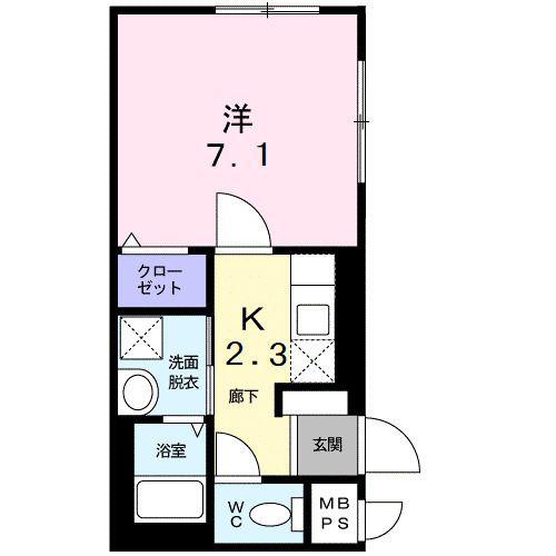 アルデバラン(1K/1階)の間取り写真