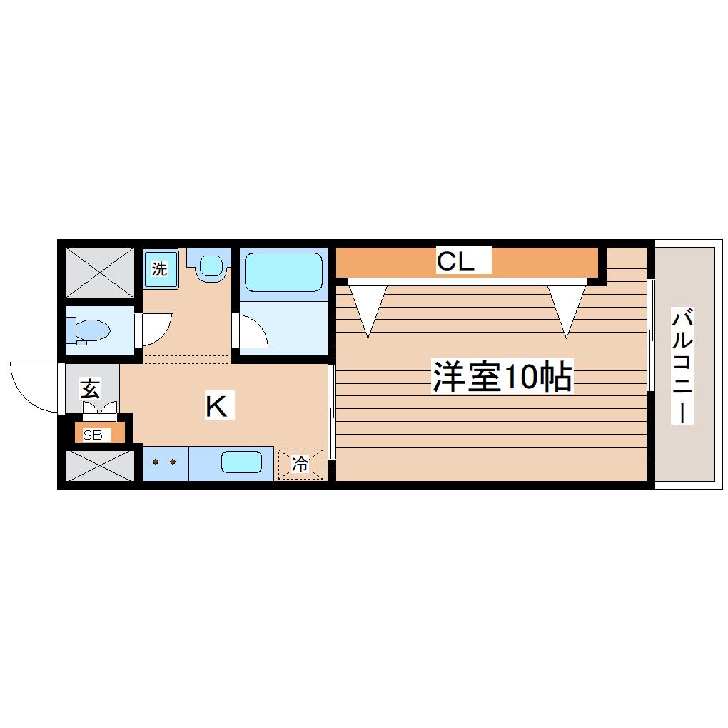 アメニティハウス110(1K/2階)の間取り写真