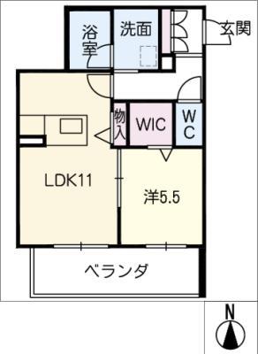 シャーメゾン セグラ(1LDK/1階)の間取り写真