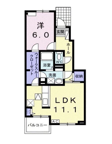 リオグランデS II(1LDK/1階)の間取り写真