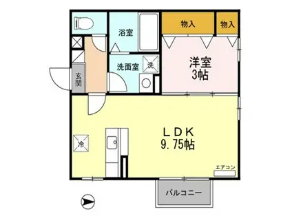 メルヴェイユ山王(1LDK/2階)の間取り写真