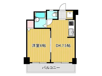 アパートメント今池(1DK/1階)の間取り写真