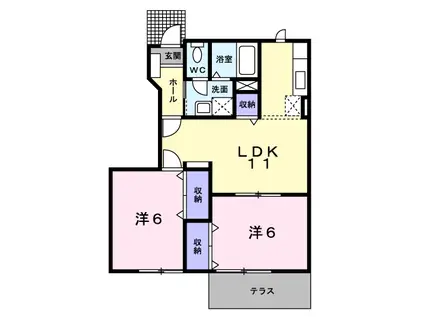 レフィナードIII(2LDK/1階)の間取り写真