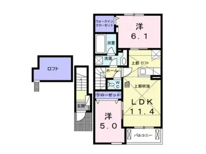 アトランティス(2LDK/2階)の間取り写真