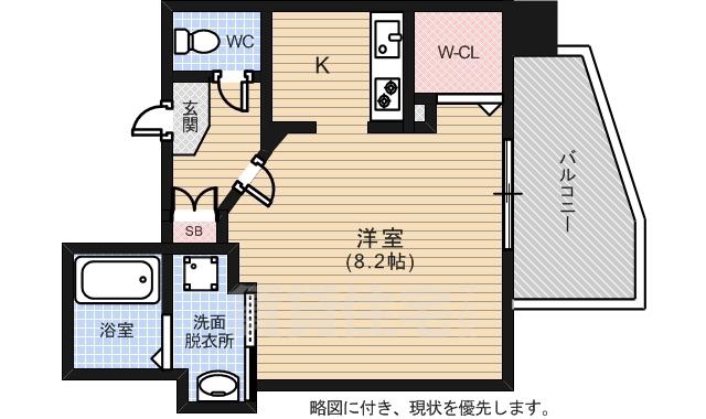 ルービンス宇品神田(1K/10階)の間取り写真