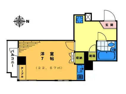 北新宿レジデンス(ワンルーム/4階)の間取り写真