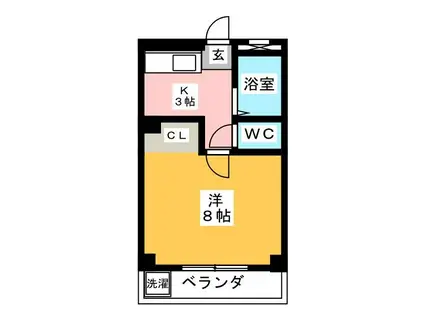 ドエルKM II(1K/3階)の間取り写真