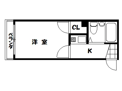 グリーンマンション今里(1K/1階)の間取り写真