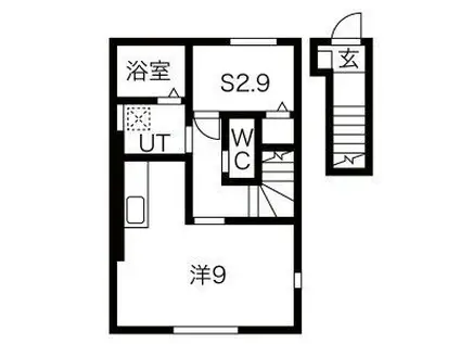 ＪＲ東北本線 村崎野駅 徒歩32分 2階建 築1年(ワンルーム/2階)の間取り写真