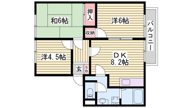 木橋ハイツ(3DK/2階)の間取り写真