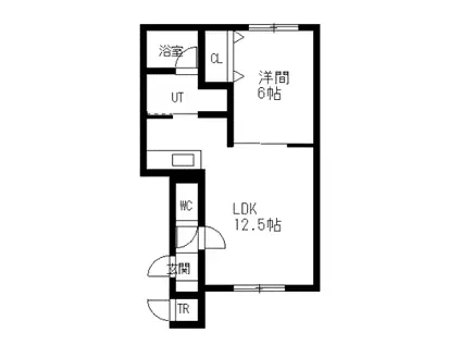 SUNRISE(1LDK/1階)の間取り写真