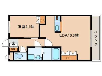 グリーンヒルT・Y(1LDK/2階)の間取り写真