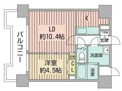 UURコート札幌北三条(1LDK/11階)の間取り写真