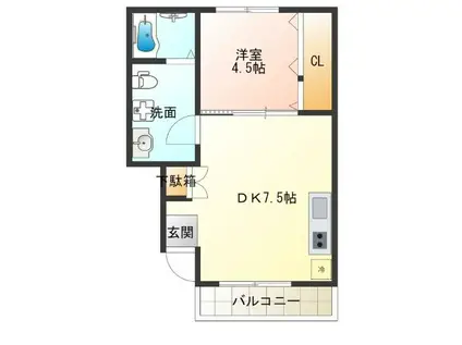 FDS AXIAIII(1DK/2階)の間取り写真