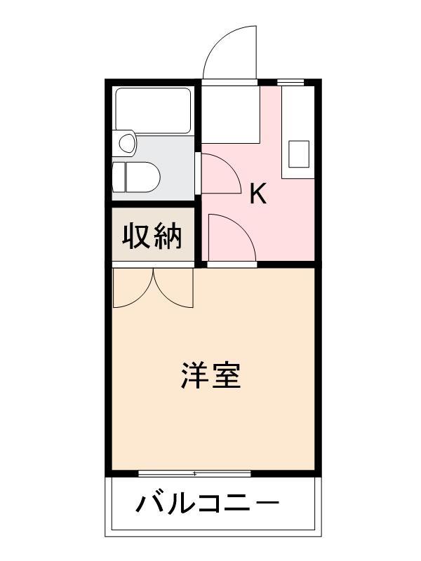 宮脇コーポ(1K/3階)の間取り写真