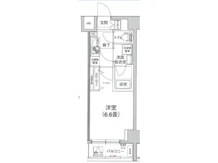 アイル横浜ベイサイド(1K/4階)の間取り写真