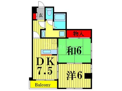 ビッグコーポ宇喜田(2DK/4階)の間取り写真