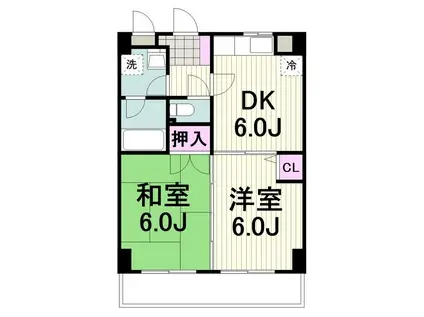 フィオーレ新横浜(2DK/2階)の間取り写真
